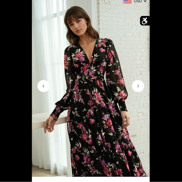 Yumi Kim Frida in New Love Crimson Floral Maxi Dress Sz. S - Picture 3 of 14
